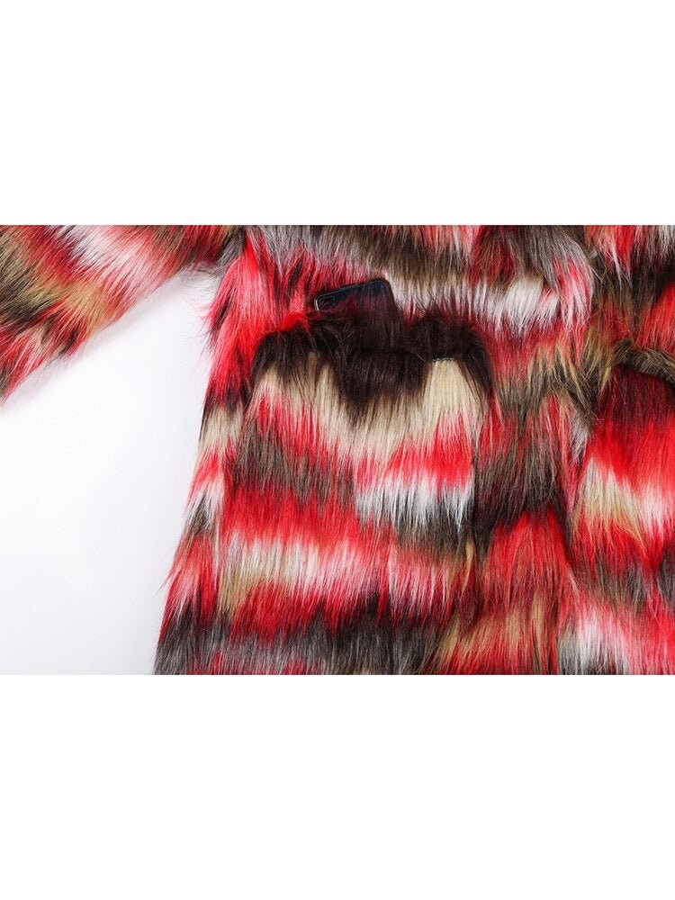 Printed Shaggy Faux Fur Jacket - Kelly Obi New York