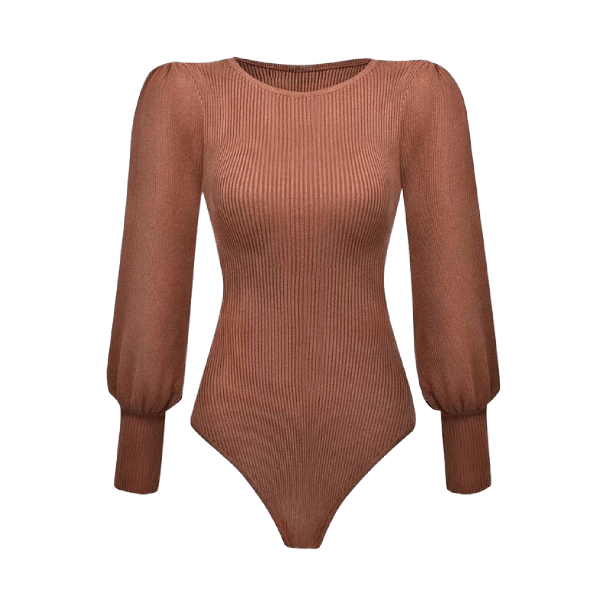 Puff Sleeves Knitted Slim Bodysuit - Kelly Obi New York