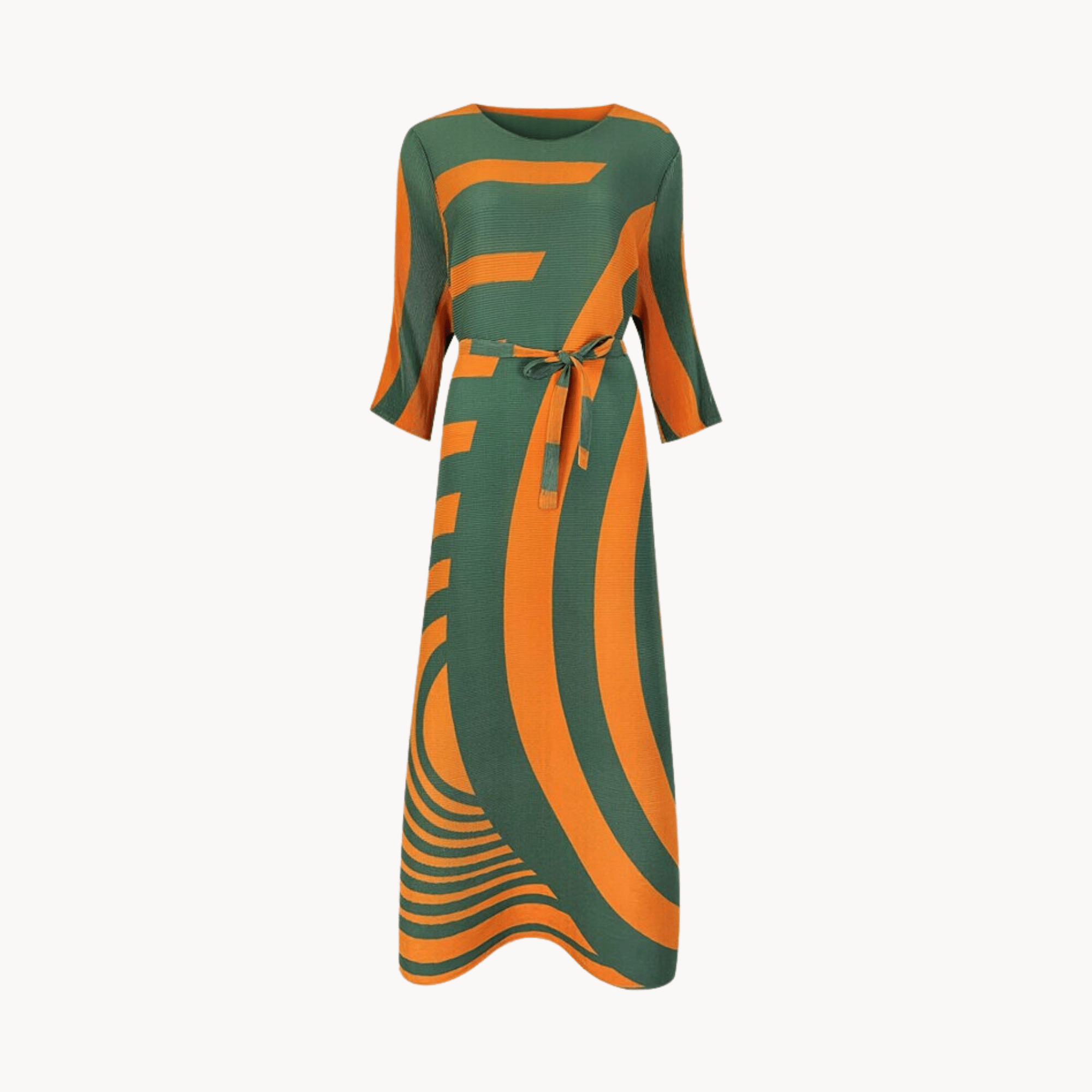 Pumpkin Swirl Pleated Dress - @workslayplay - Kelly Obi New York