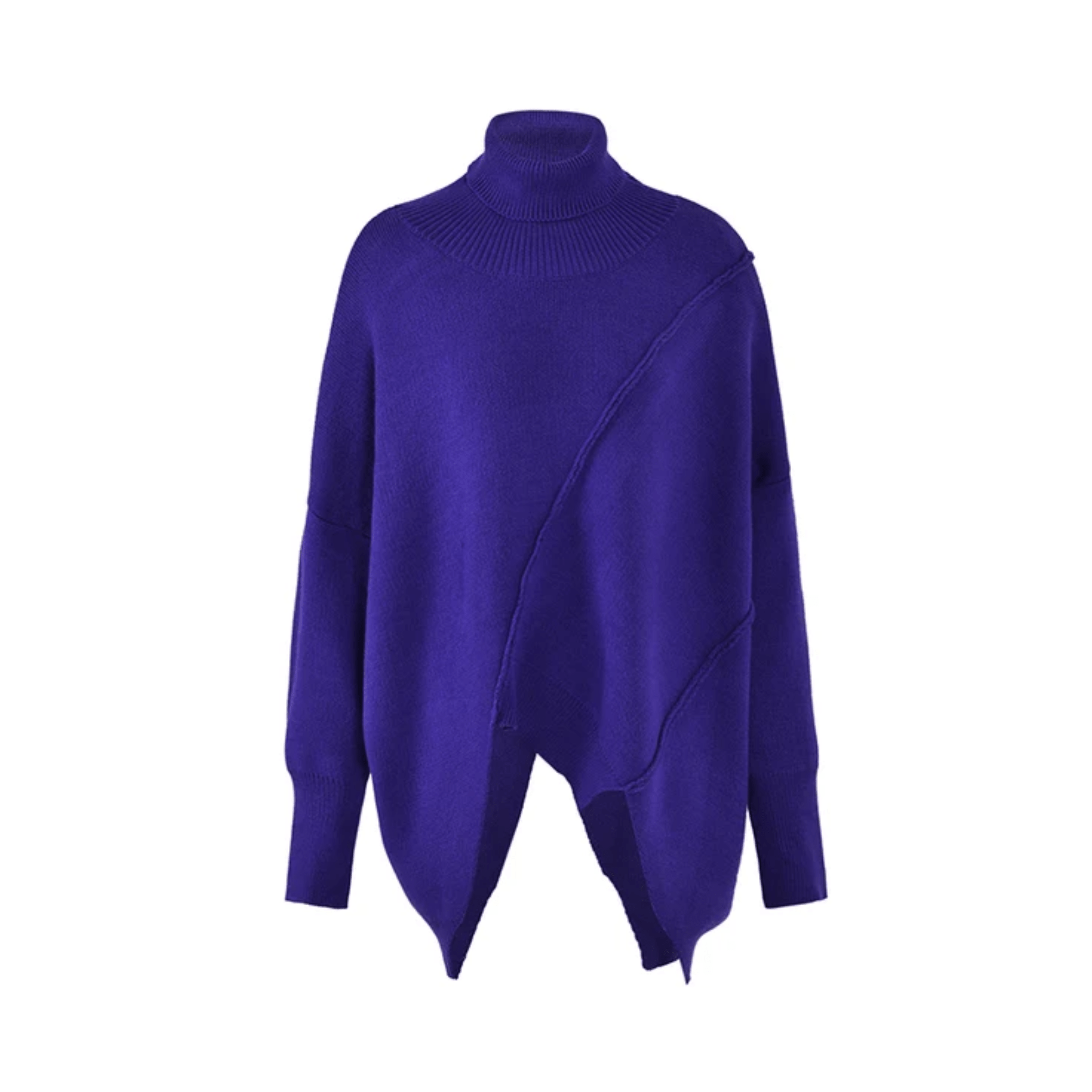 Purple Turtleneck Loose Knit Sweater - Kelly Obi New York