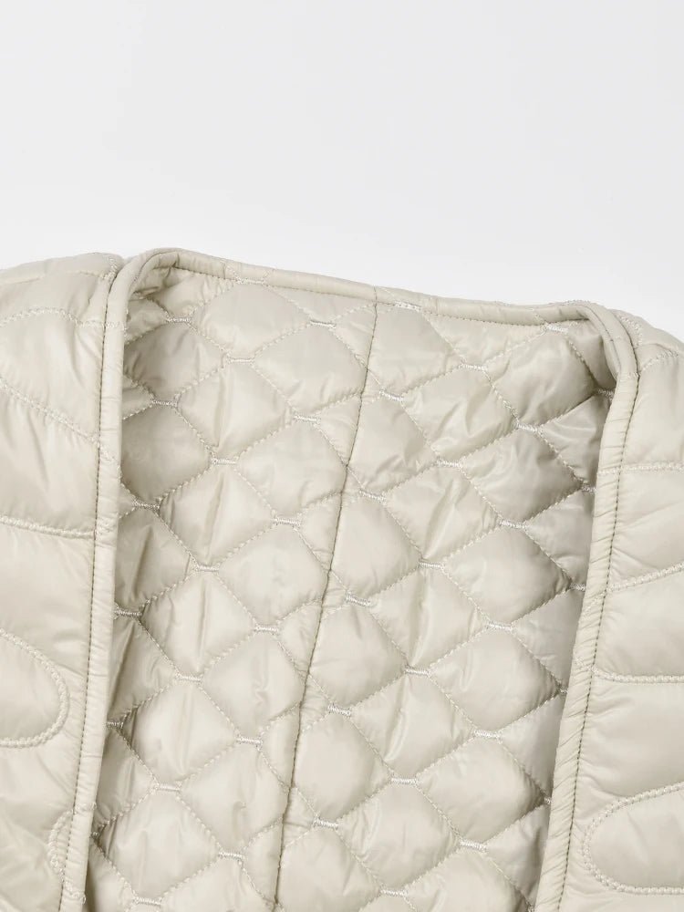 Quilted Lace-Up Padded Thick Coat - Kelly Obi New York