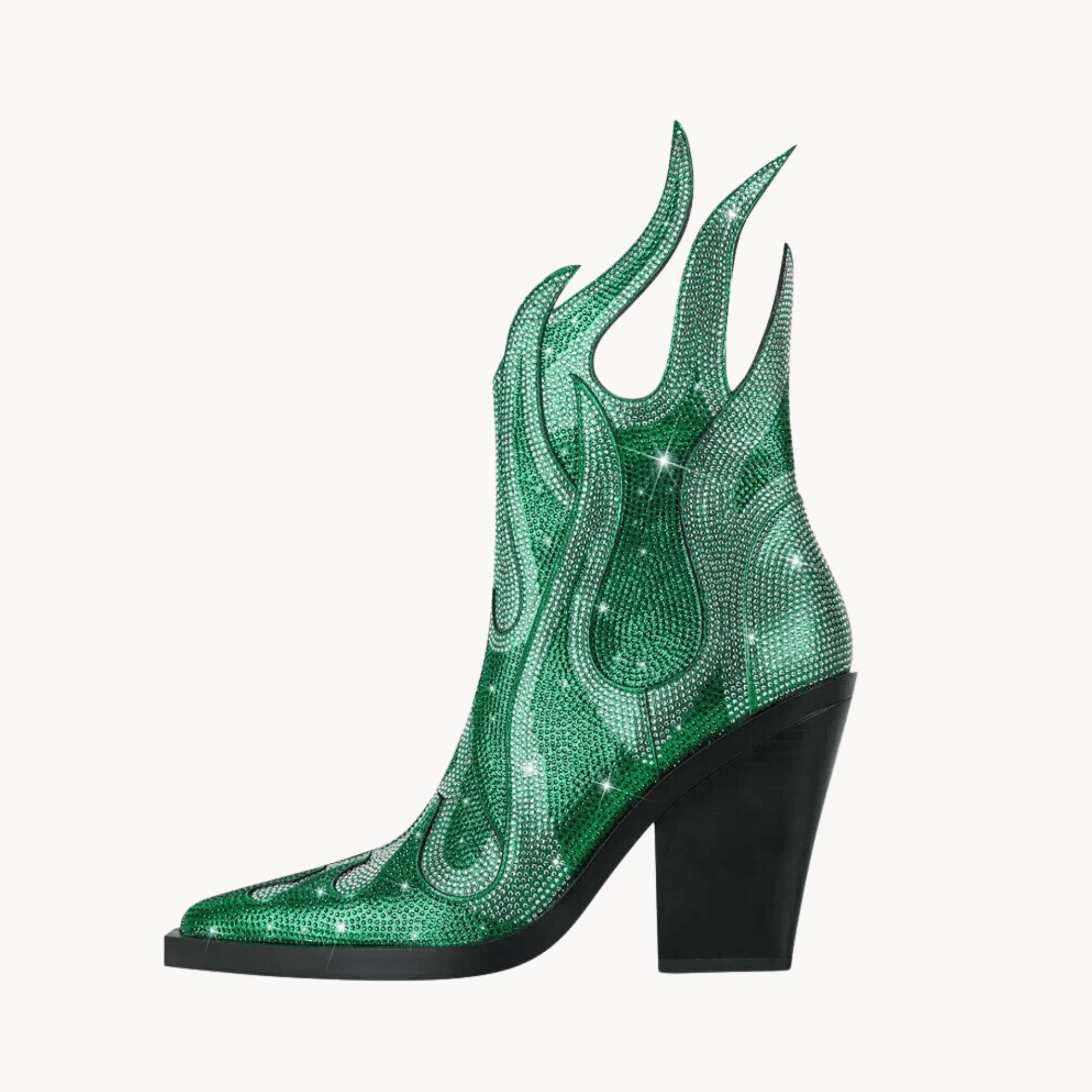 Raging Flames Rhinestones Ankle Boots - Kelly Obi New York