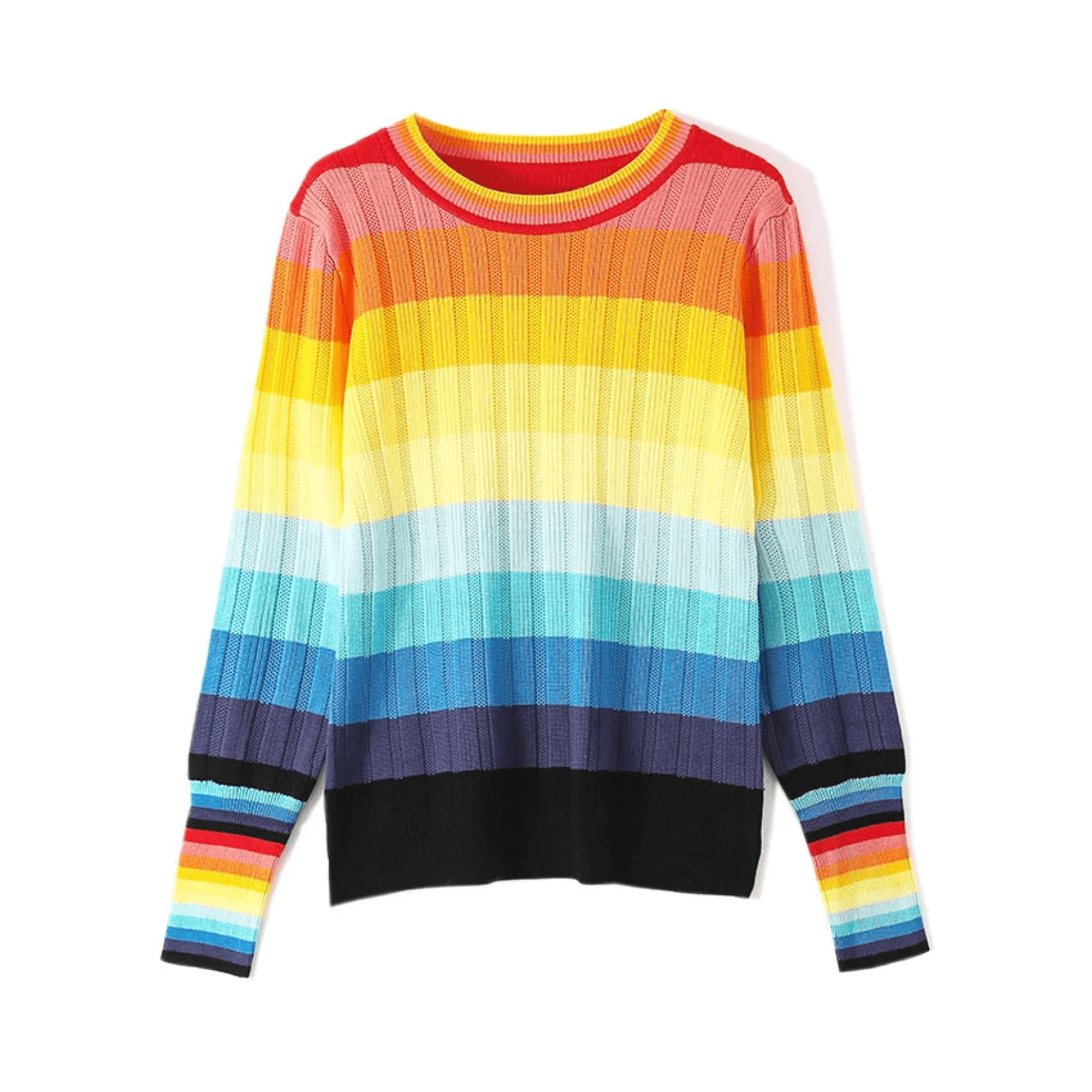 Rainbow Stripes Knitted Sweater - Kelly Obi New York