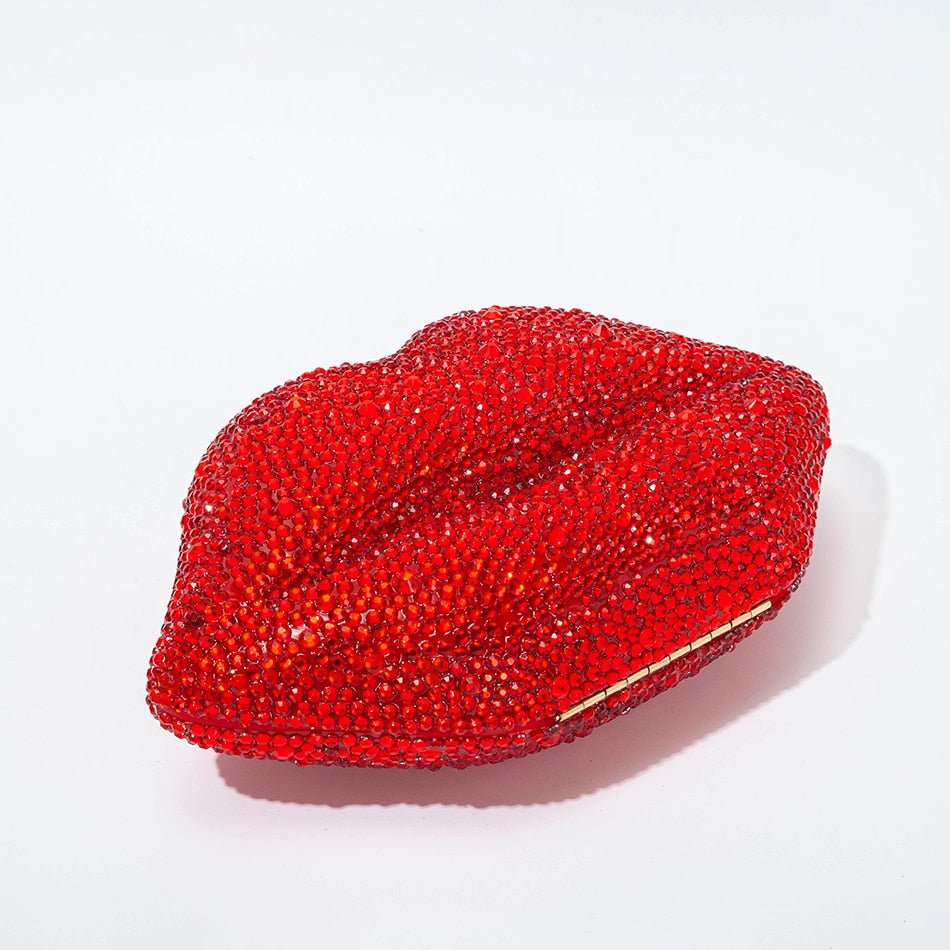 Red Lip Rhinestone Handbag - Kelly Obi New York