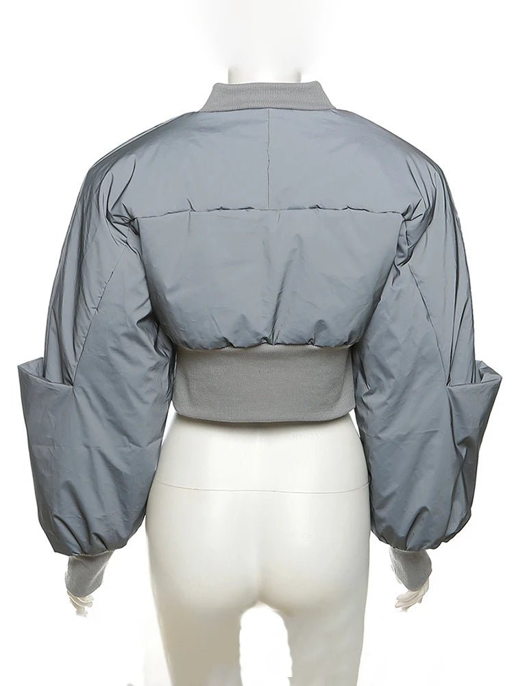 Reflective Puffer Cropped Padded Jacket - Kelly Obi New York