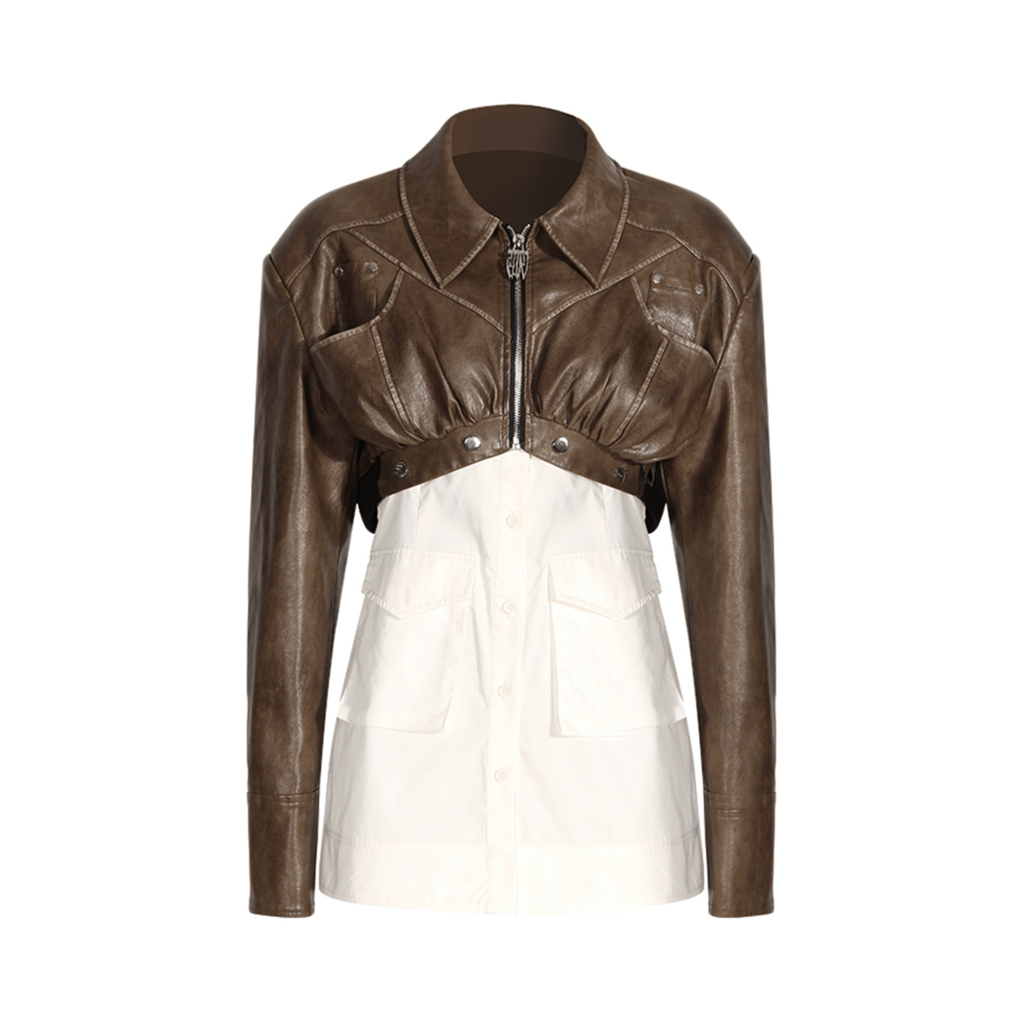 Removable Bottom Shirt Cropped Jacket - Kelly Obi New York