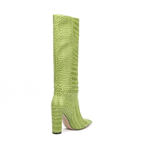 Reptile Printed Boots - Kelly Obi New York