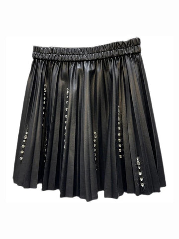 Rhinestone Pleated Mini Skirt - Kelly Obi New York