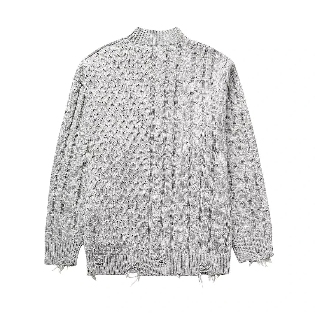 Rhinestones Cable Knit Sweater - Kelly Obi New York