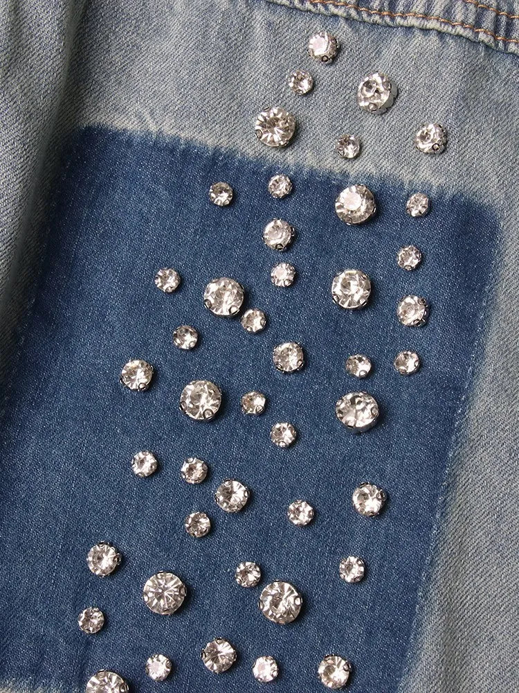 Rhinestones Shower Denim Jacket - Kelly Obi New York