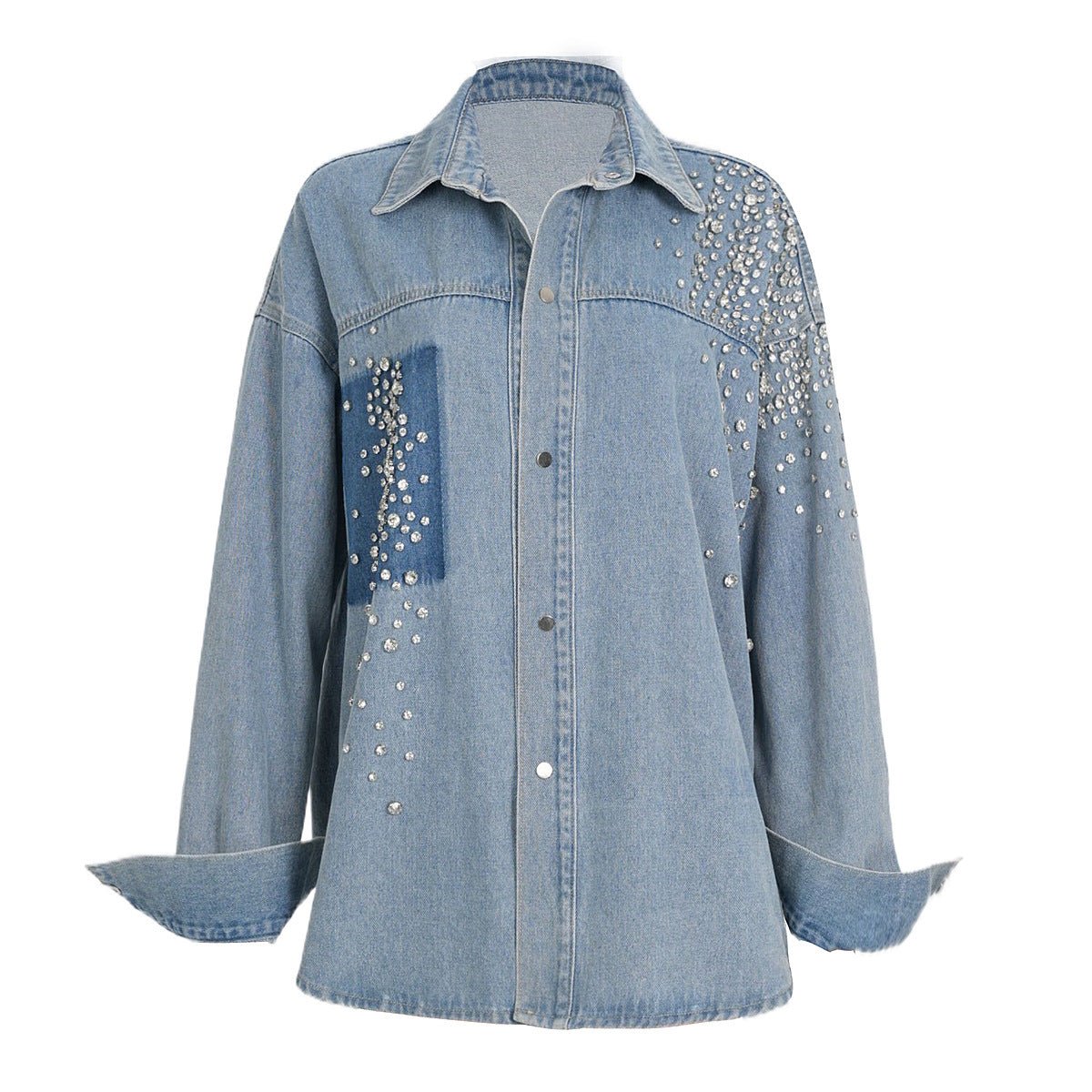 Rhinestones Shower Denim Jacket - Kelly Obi New York