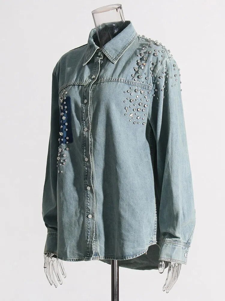 Rhinestones Shower Denim Jacket - Kelly Obi New York