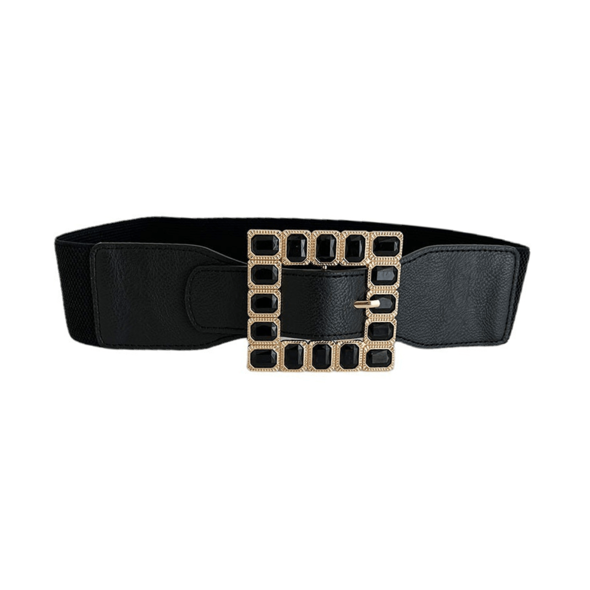 Rhinestones Square Buckle Belt - Kelly Obi New York