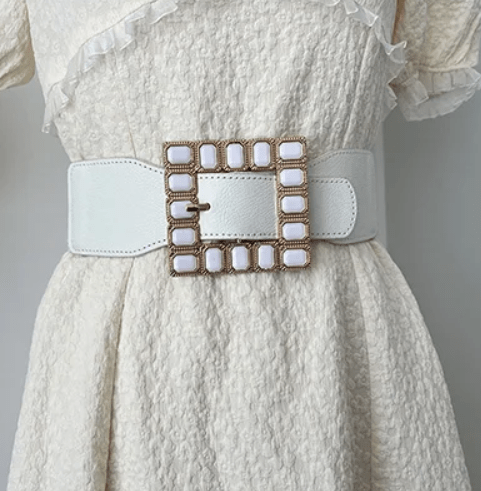 Rhinestones Square Buckle Belt - Kelly Obi New York