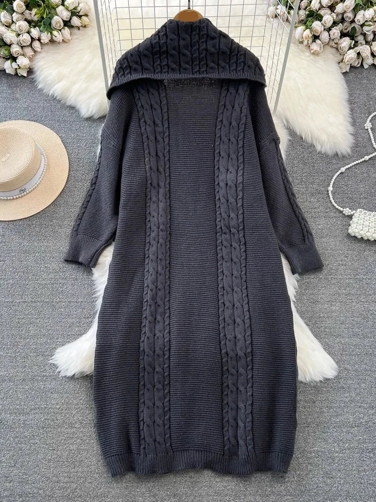 Ribbed Knitted Long Coat - Kelly Obi New York