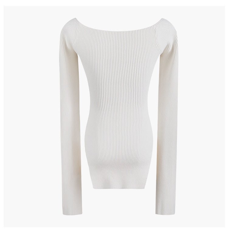 Ribbed Sweetheart Long Sleeve Top - Kelly Obi New York