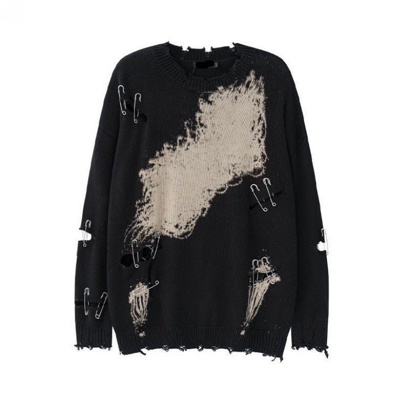 Rips Pins Distressed Knit Sweater - Kelly Obi New York