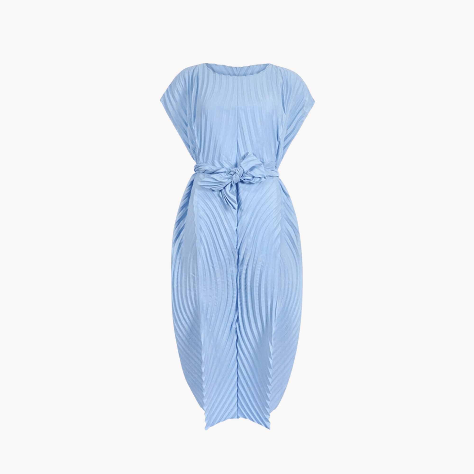 Round Collar Pleated Dress - Kelly Obi New York