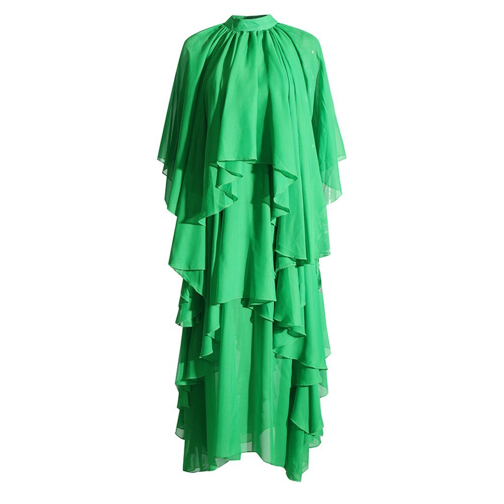 Round Neck Ruffle Dress - Kelly Obi New York