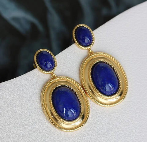 Royal Blue Drop Earrings - Kelly Obi New York