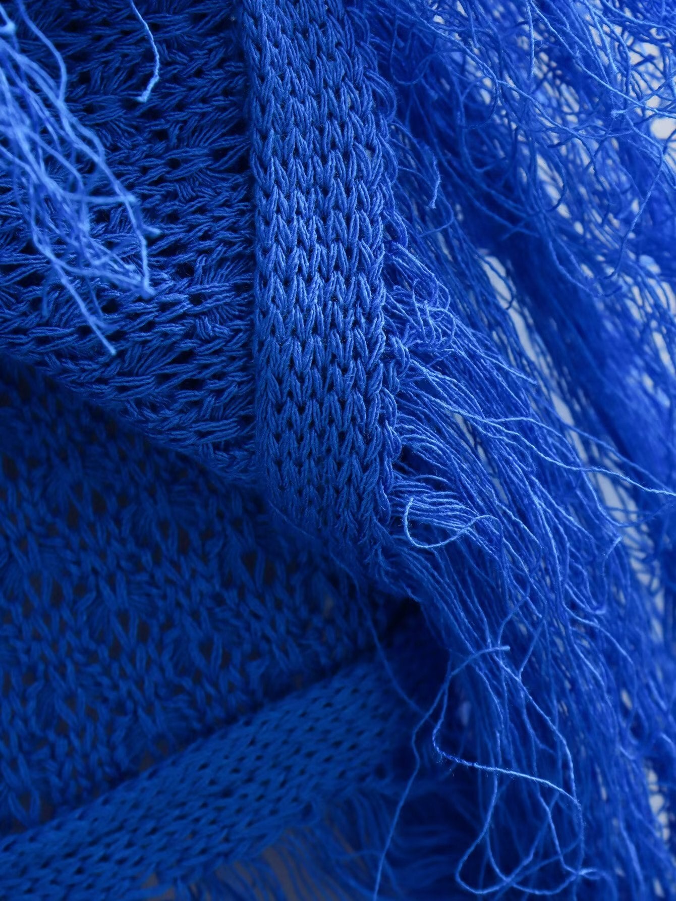 Royal Blue Knit Fray Dress - Kelly Obi New York