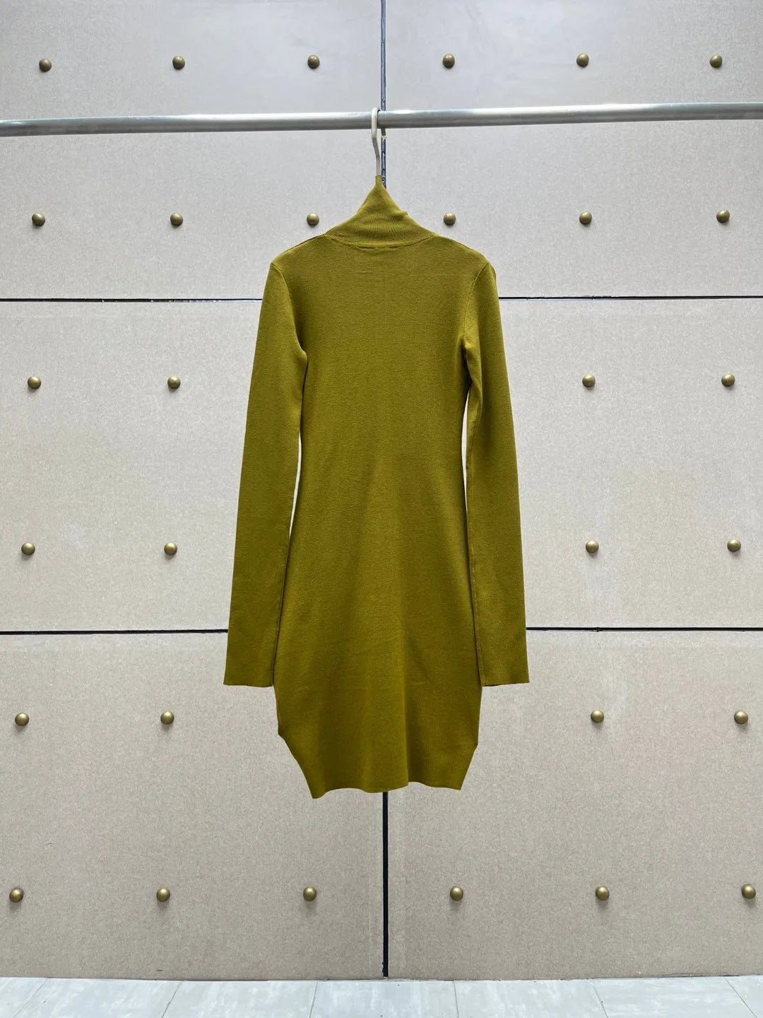 Ruched Long Sleeves Knit Dress - Kelly Obi New York