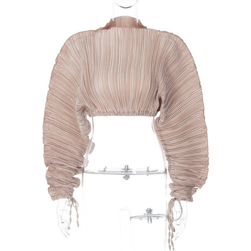 Ruched Pleated Cropped Top - @_rayyaansari - Kelly Obi New York