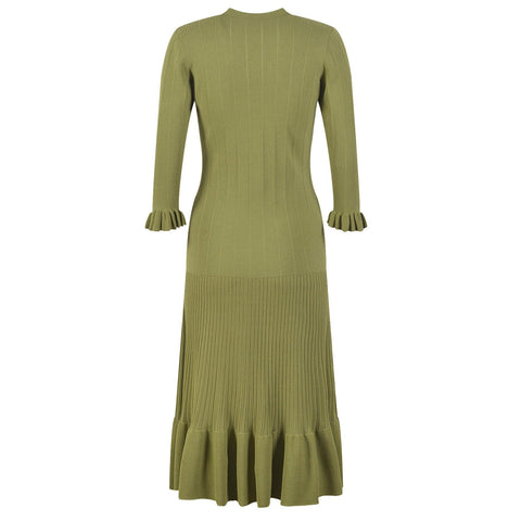 Ruffled Hem Knitted Dress - Kelly Obi New York