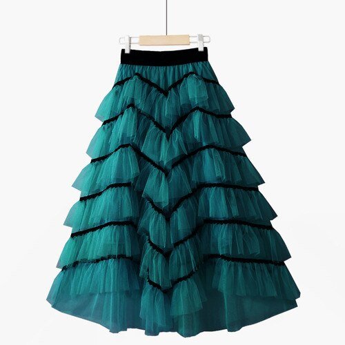 Ruffled Maxi Layered Cake Skirt - Kelly Obi New York
