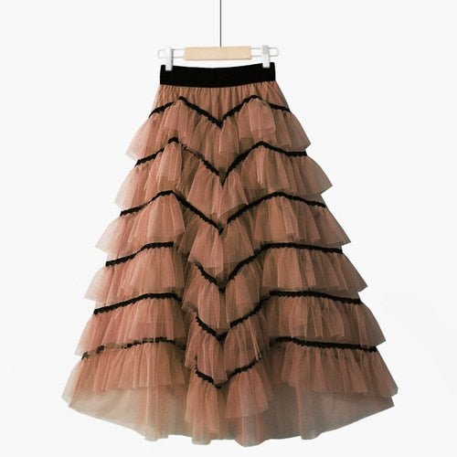 Ruffled Maxi Layered Cake Skirt - Kelly Obi New York