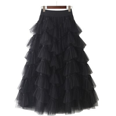 Ruffled Maxi Layered Cake Skirt - Kelly Obi New York