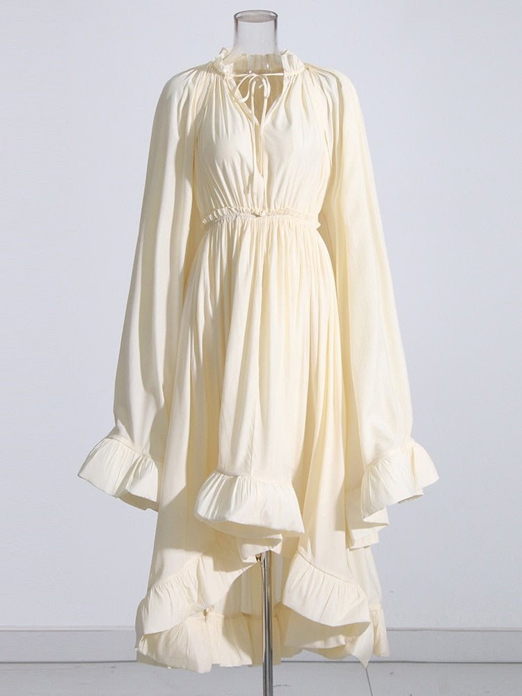 Ruffles High Waist Pleated Long Dress - Kelly Obi New York