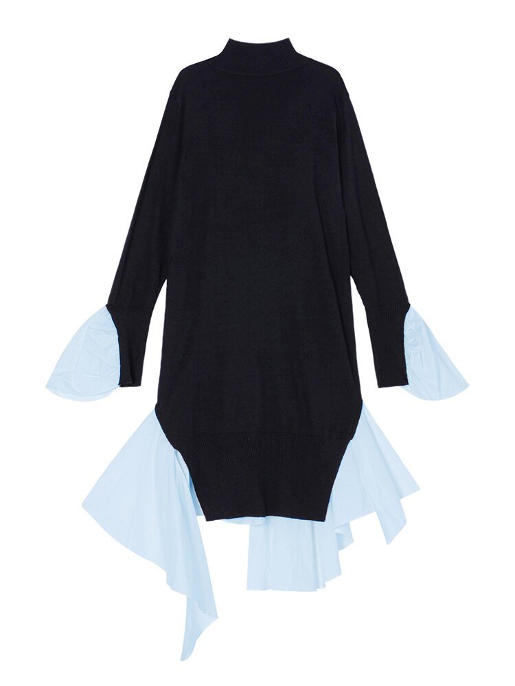 Ruffles Sleeve and Hem Knit Dress - Kelly Obi New York
