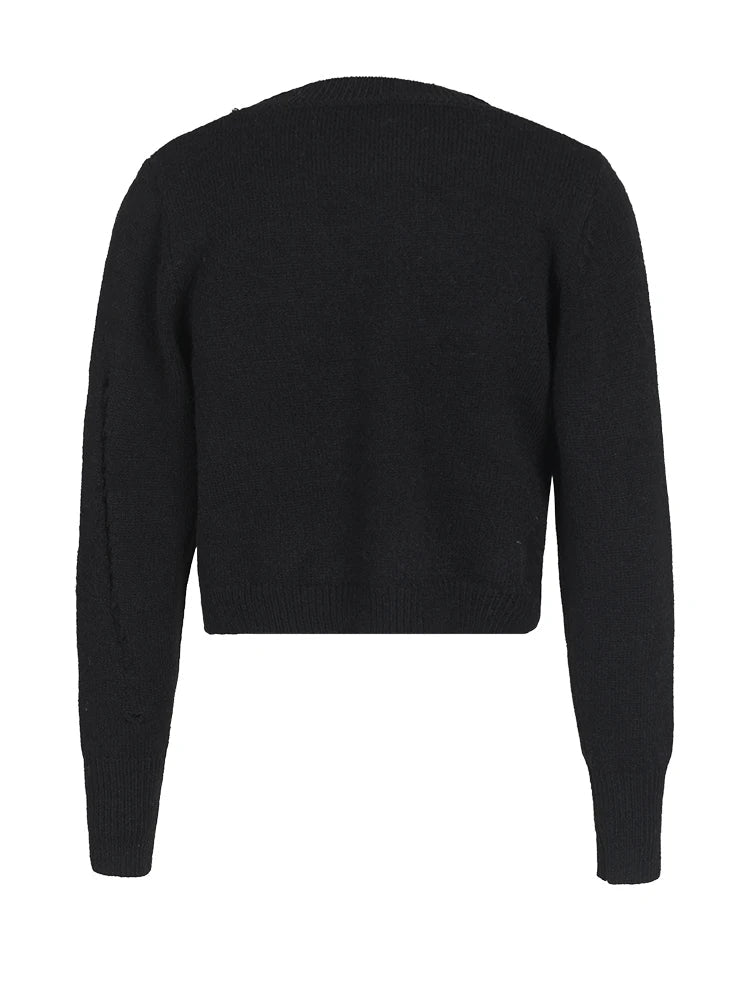 Safety Pins Slashed Knit Sweater - Kelly Obi New York