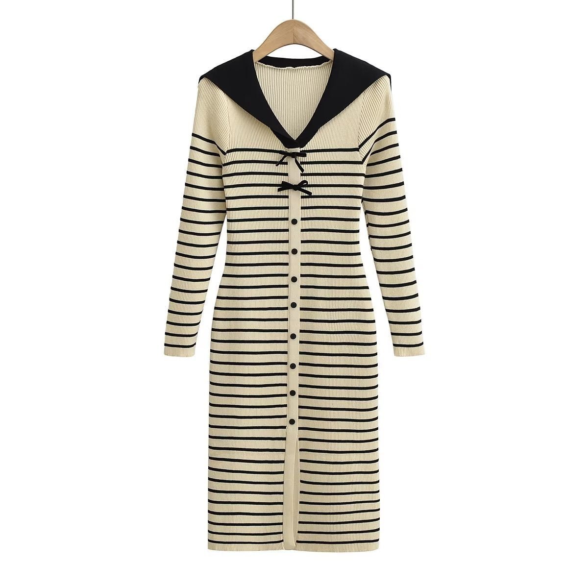 Sailor Collar Striped Bodycon Dress - Kelly Obi New York