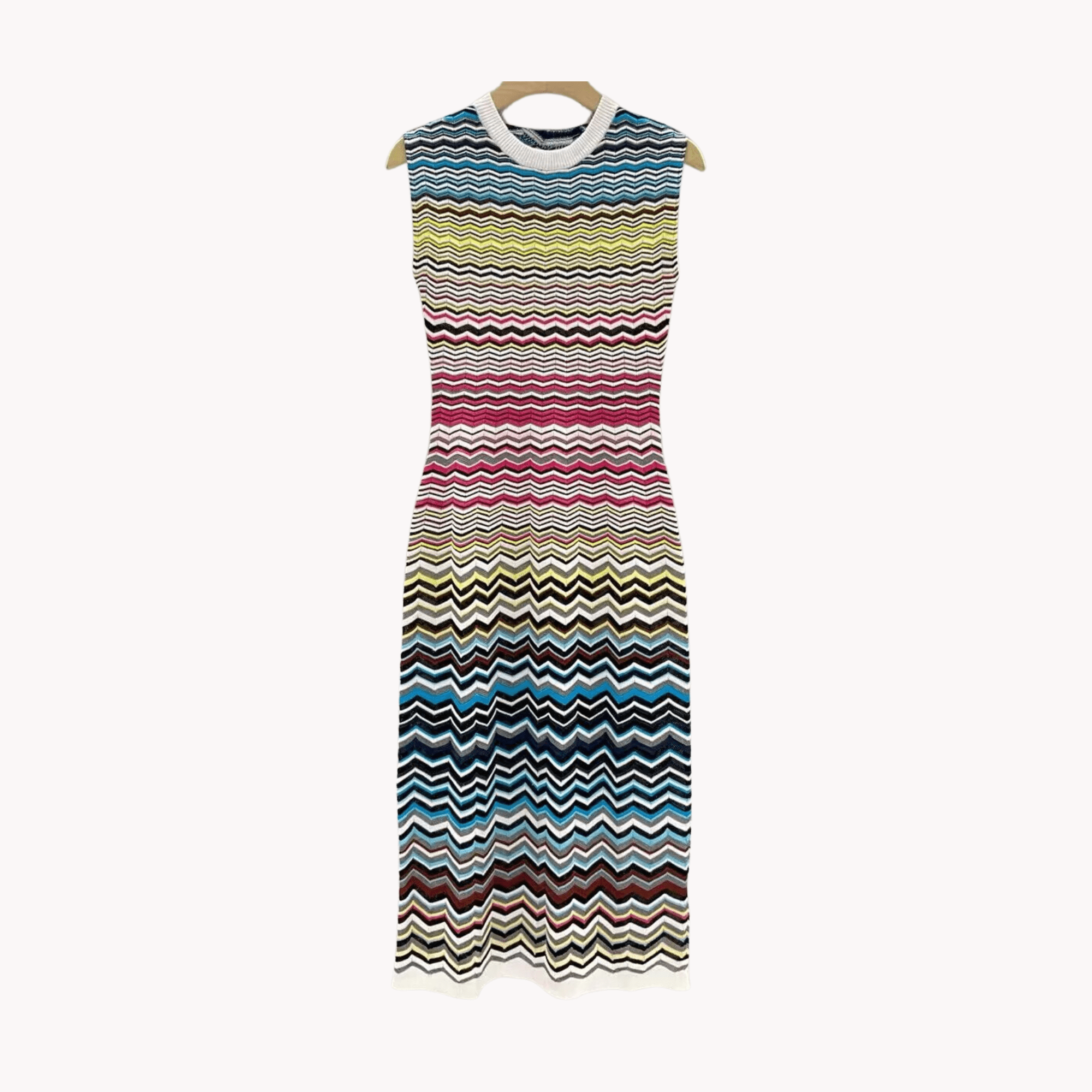 Sawtooth Stripes Knitted Dress - Kelly Obi New York