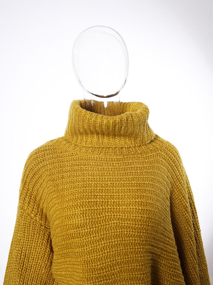 Scarf Sleeve Turtleneck Knit Top - Kelly Obi New York