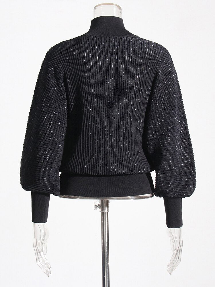 Semi-sheer Turtleneck Knit Sweater - Kelly Obi New York