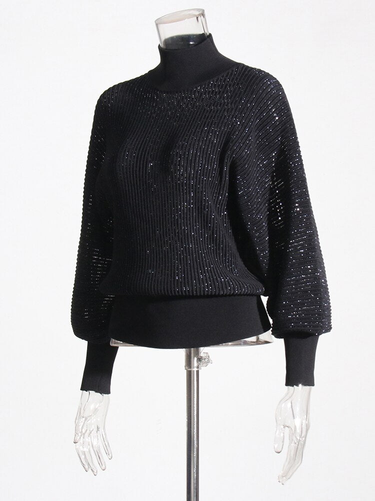 Semi-sheer Turtleneck Knit Sweater - Kelly Obi New York