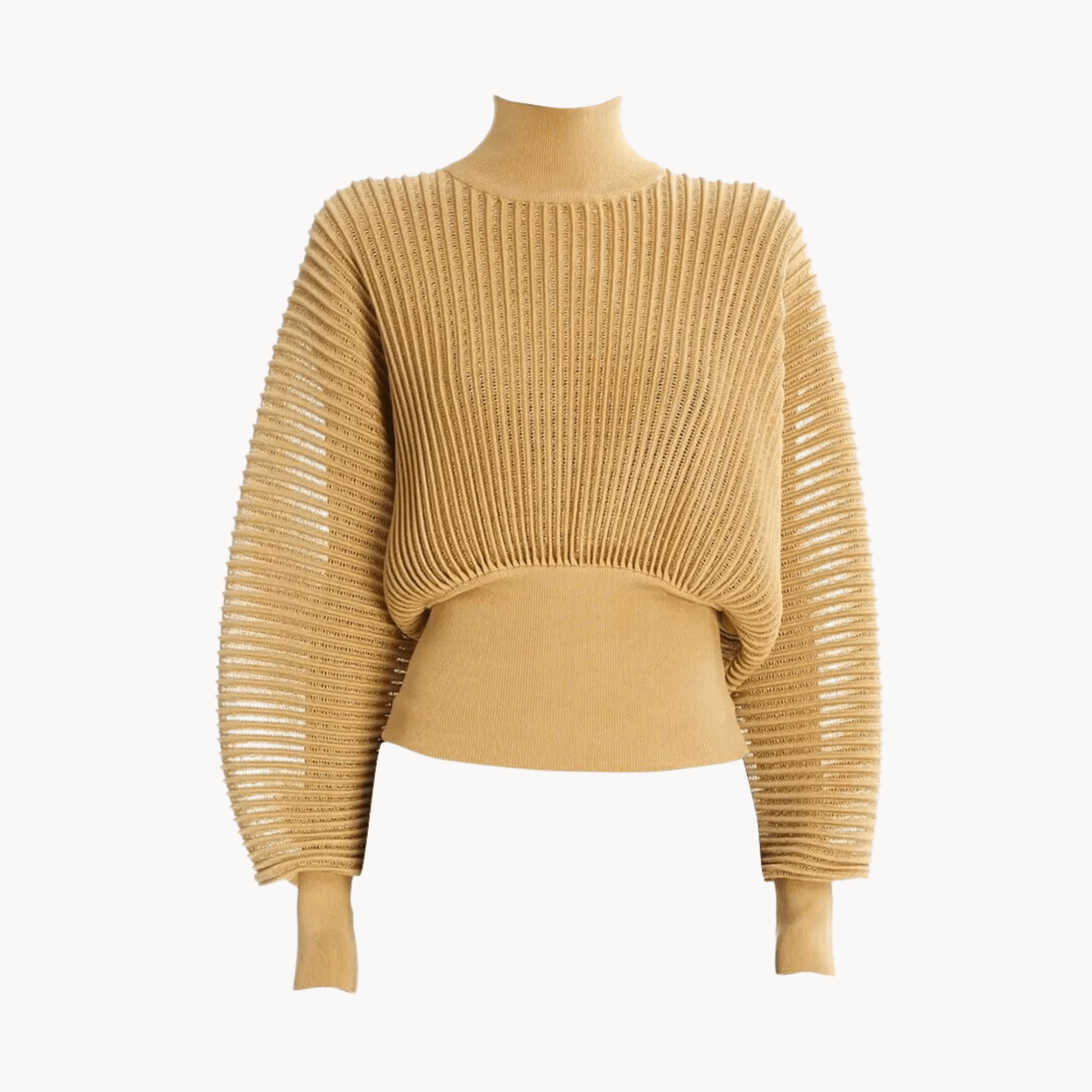 Semi-sheer Turtleneck Knit Sweater - Kelly Obi New York