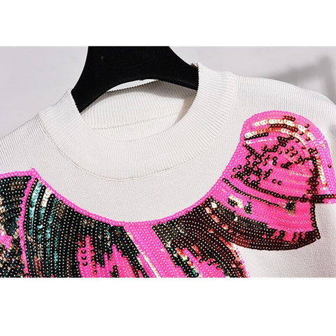 Sequin Floral Knit Set - Kelly Obi New York