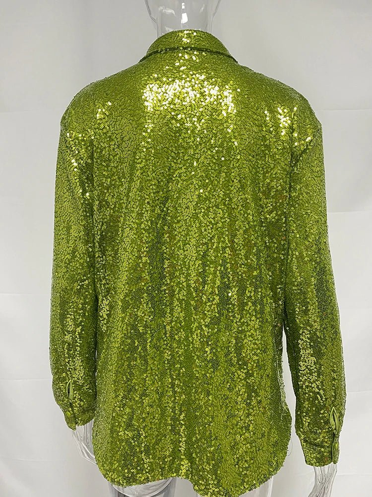 Sequined Sparkly Party Shirt - Kelly Obi New York