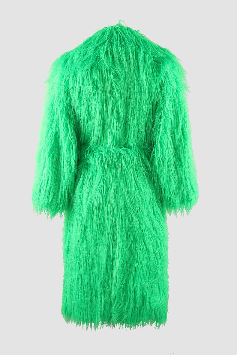 Shaggy Green Faux Fur Jacket - Kelly Obi New York