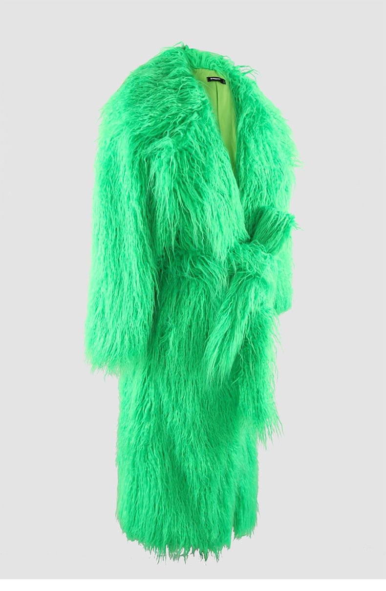 Shaggy Green Faux Fur Jacket - Kelly Obi New York