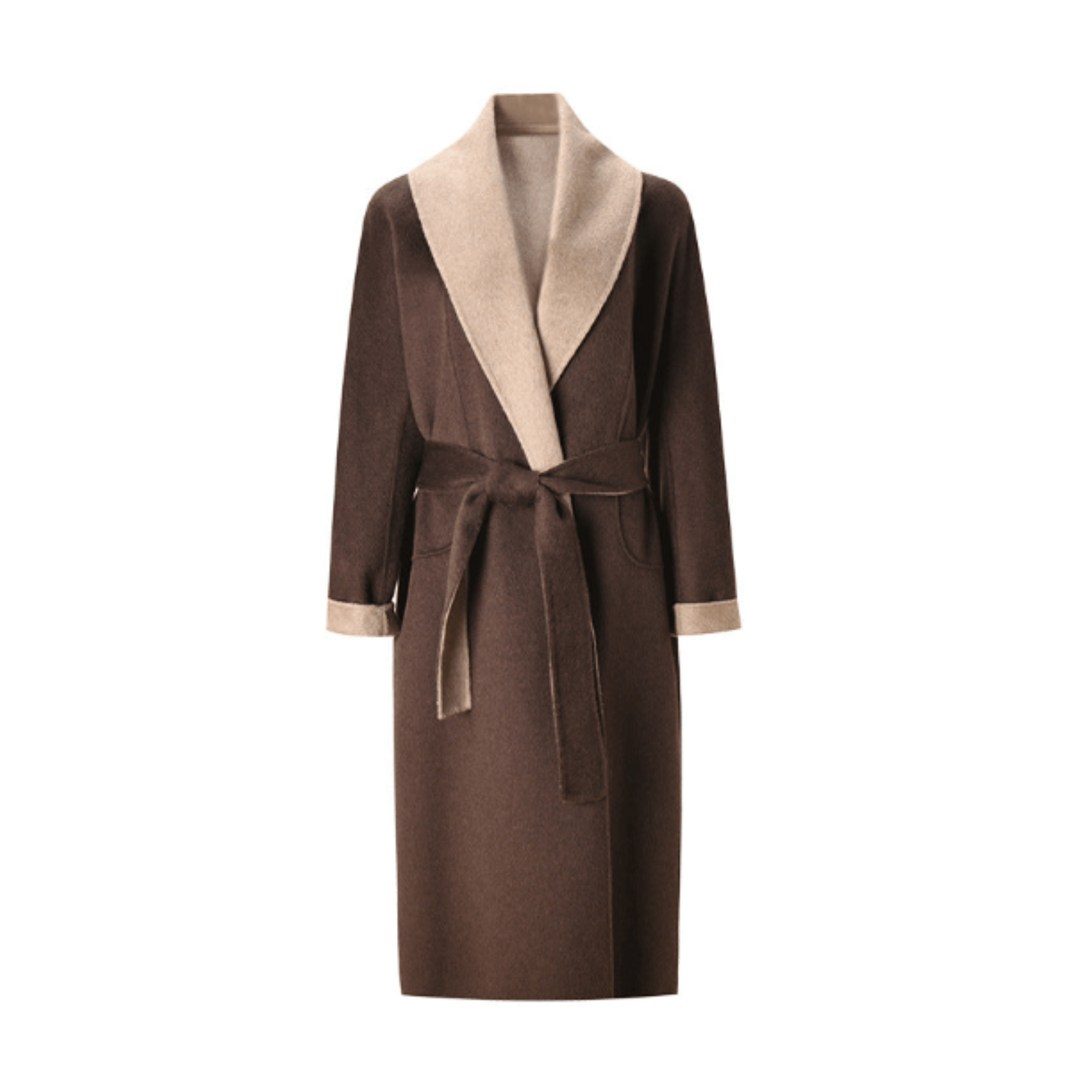 Shawl Lapel Woolen Belted Coat - Kelly Obi New York