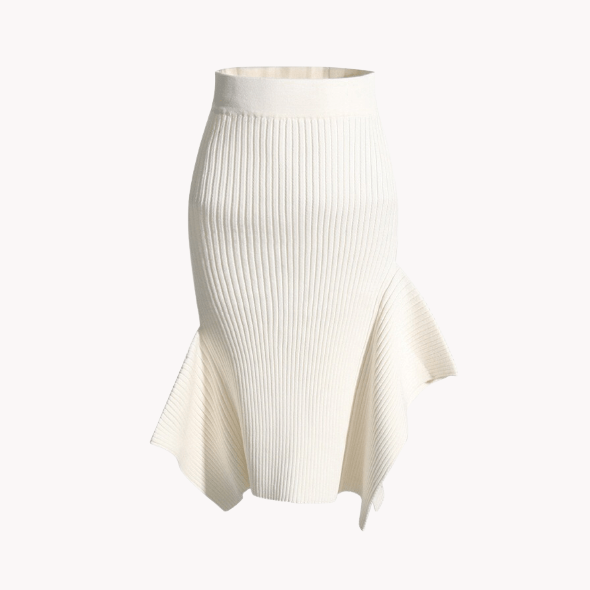 Side Ruffles Knee Length Skirt - Kelly Obi New York
