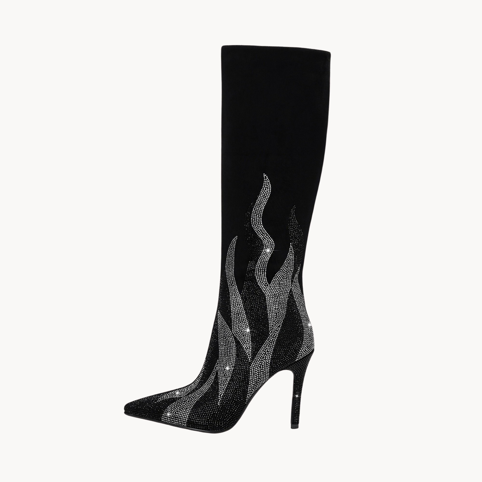 Silver Flame Pointed Toe Boots - Kelly Obi New York