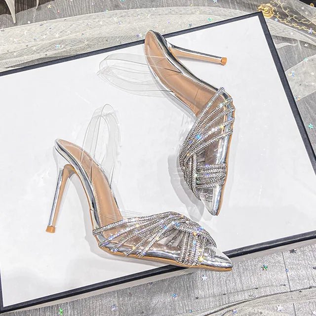 Silver Knots Transparent High-Heels Sandals - Kelly Obi New York