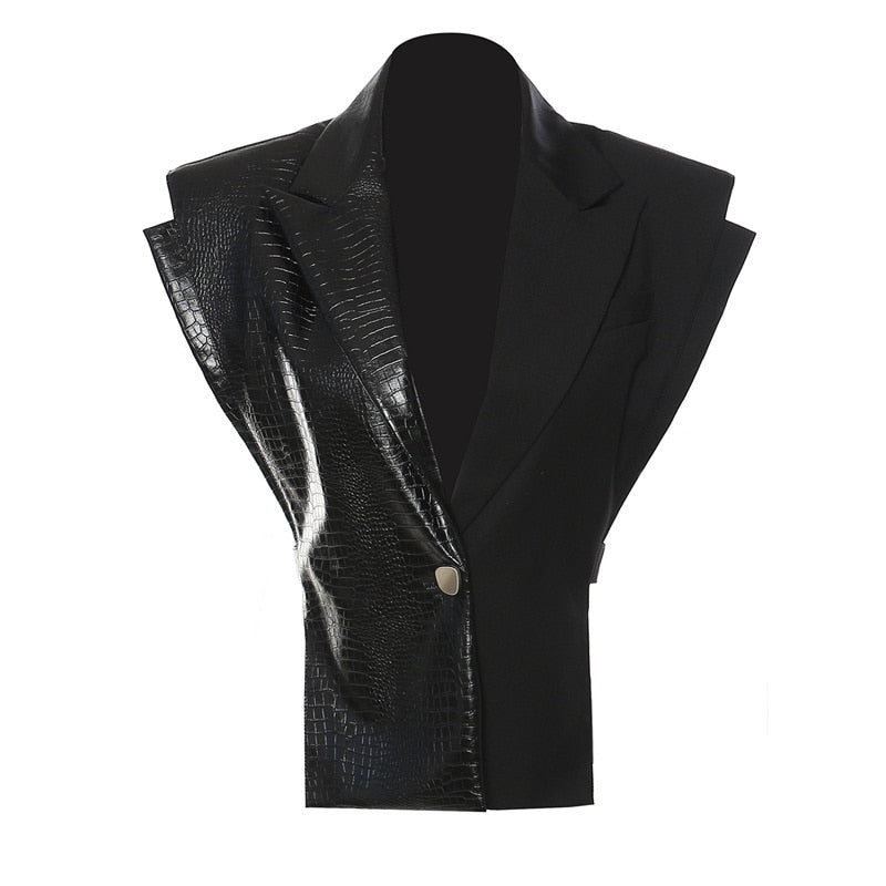 Single Button Hollow Sides Vest - Kelly Obi New York