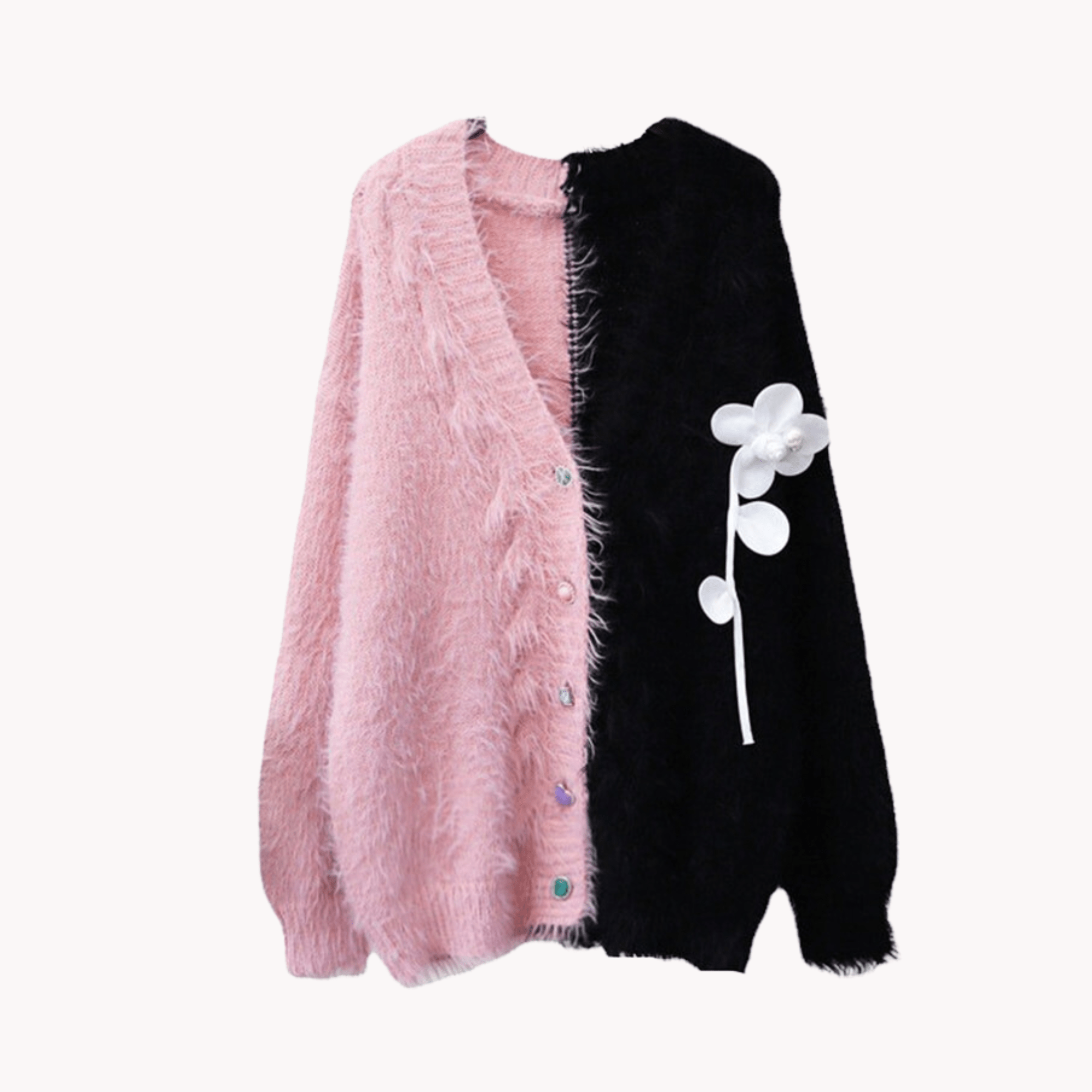Single Flower Fluffy Sweater - Kelly Obi New York